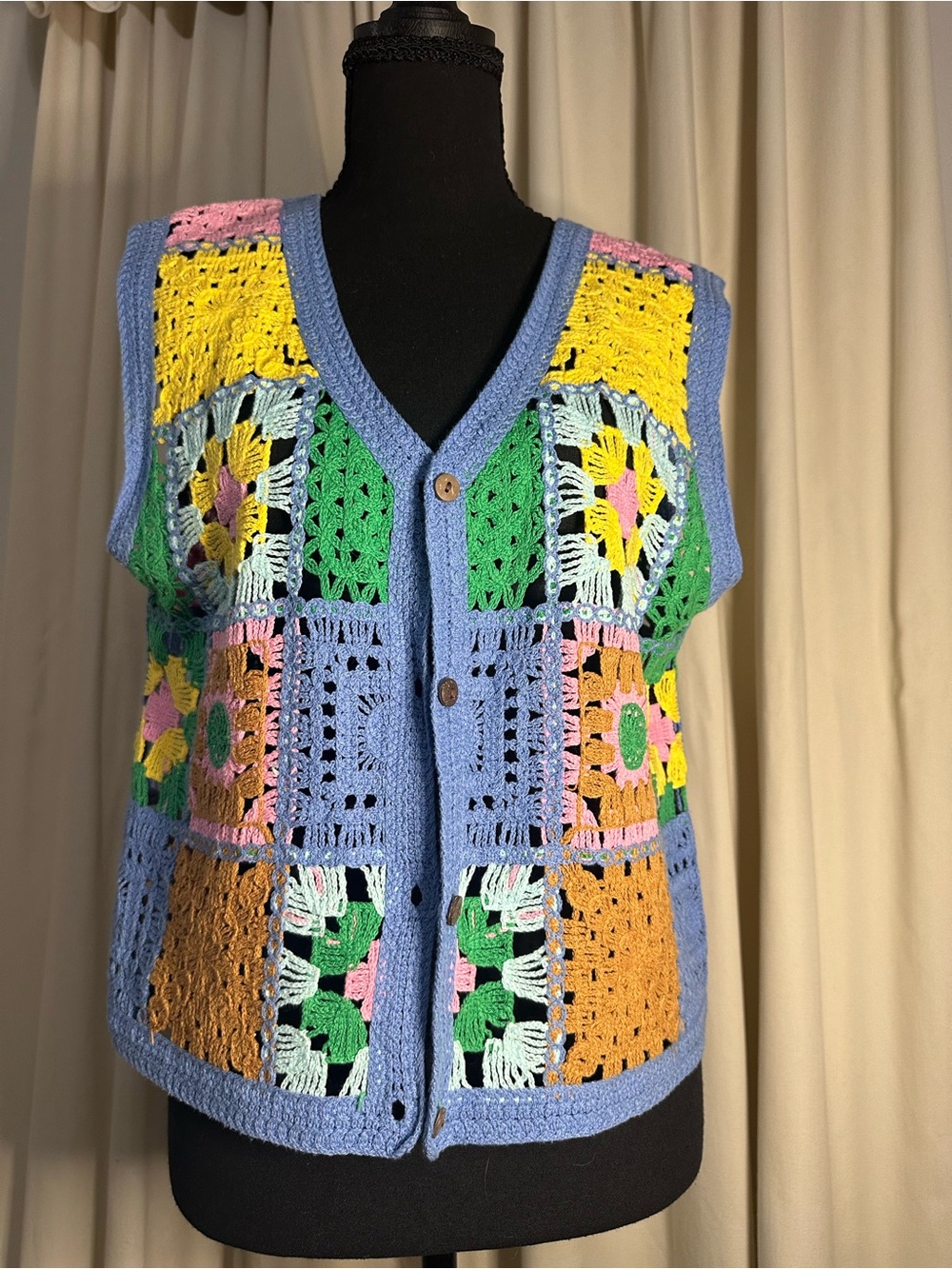 Miss Love Multicolor Crochet Vest